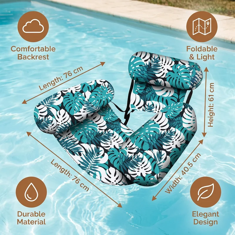 Hamac gonflable pour piscine avec dossier – Transat aquatique pliable