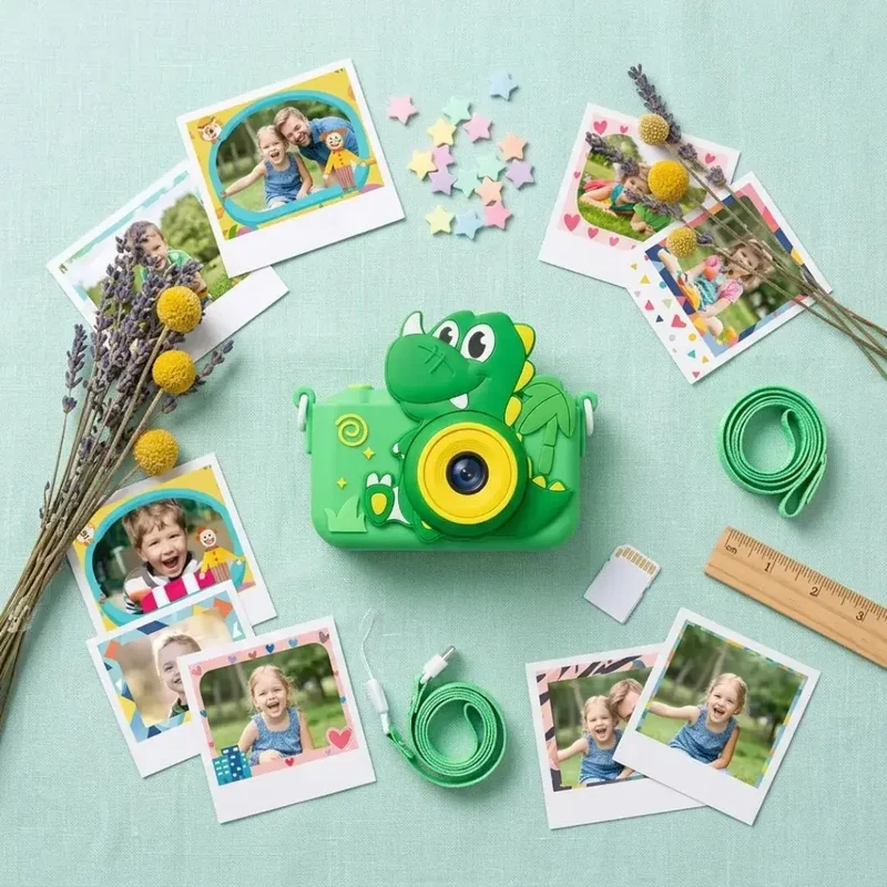 Appareil Photo Enfant Dinosaure – HD et Antichoc Vert
