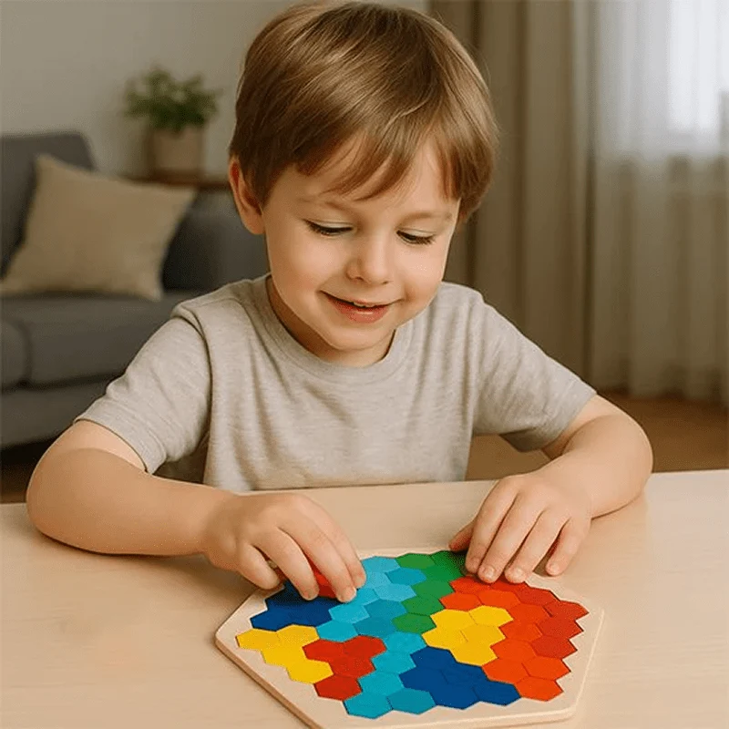 Tangram en bois - Puzzle éducatif Montessori
