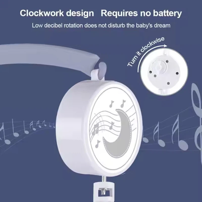 Mobile Musical Bébé pour Lit avec Étoiles et Boîte à Musique