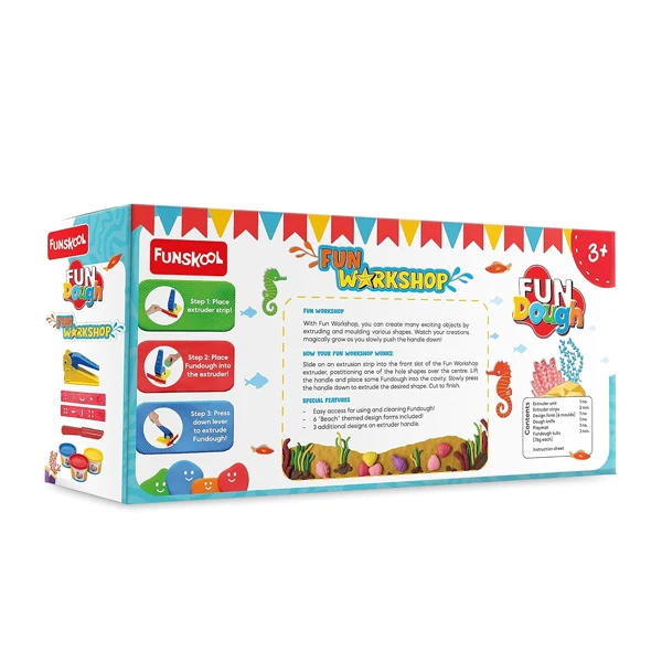 FUNSKOOL - Pâtes à modeler plage avec 3 pots