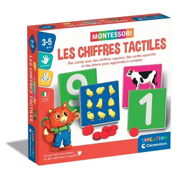 CLEMENTONI - Montessori - Les chiffres tactiles