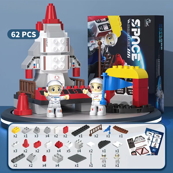 Jeu de bloc d’ingénierie spatiale 62 pcs