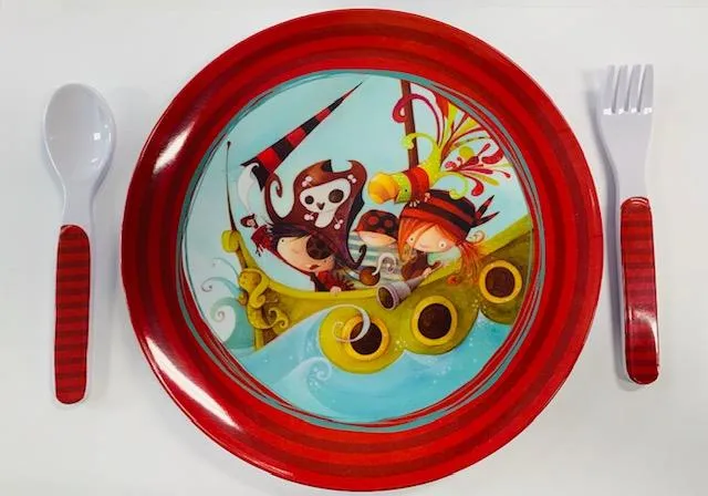 Ketto Melamine Dish Set Pirate / Service de vaisselle en mélamine avec Pirate
