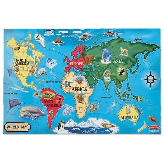 Melissa & Doug Floor Puzzle World Map / Carte du monde de casse-tête de sol