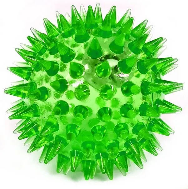 Spiky Sensory Squeaky Light-Up Ball (Green) / Balle sensorielle à picots, lumineuse et couinante (verte)