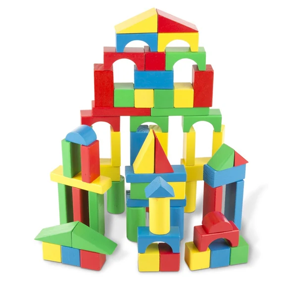 Seau Bloc construction en Bois 50 pcs