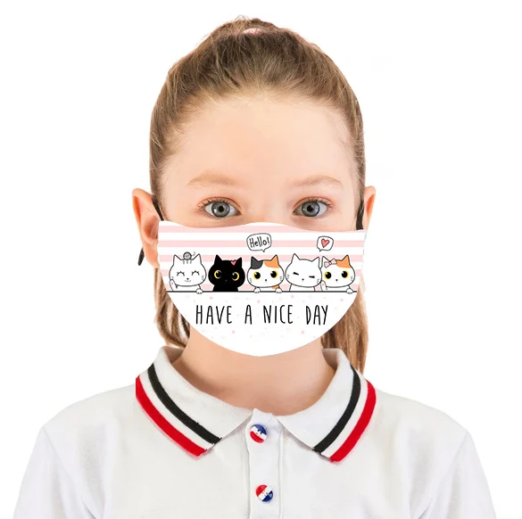 5 masques lavables - Filles 4 à 8 ans