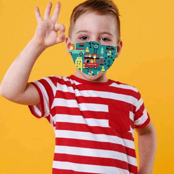 5 masques lavables - Filles 4 à 8 ans