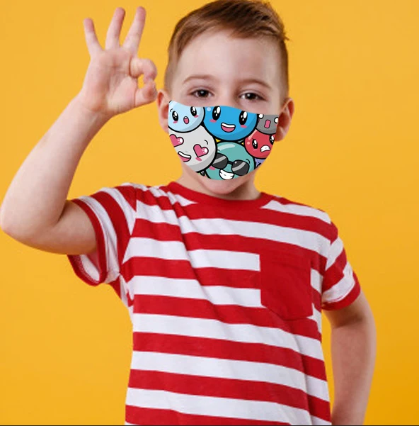 5 masques lavables - Filles 4 à 8 ans