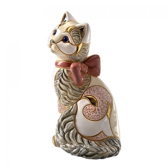 De Rosa Collections Cat with Ribbon Figurine / Figurine de chat avec ruban