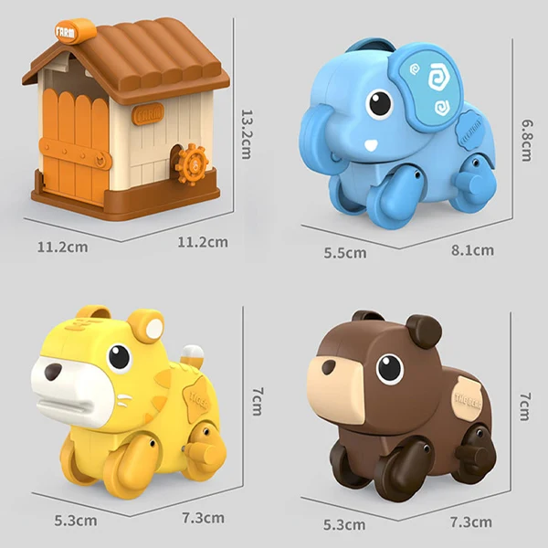 2 figurines animaux avec Cave