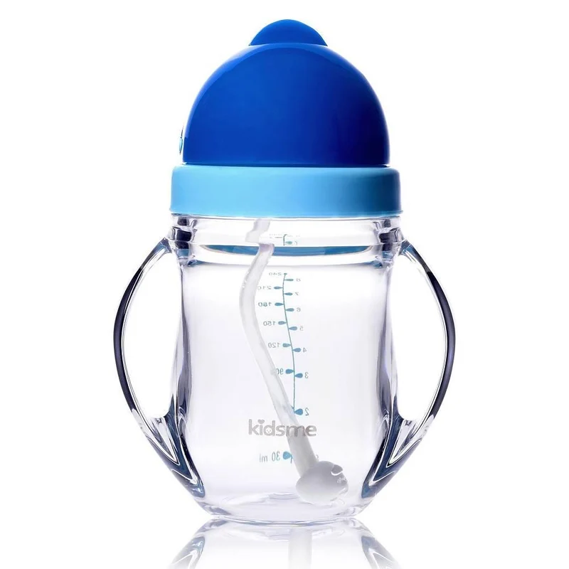 Tritan Training Cup With Straw Blue / Gobelet d'entraînement Tritan avec paille bleue