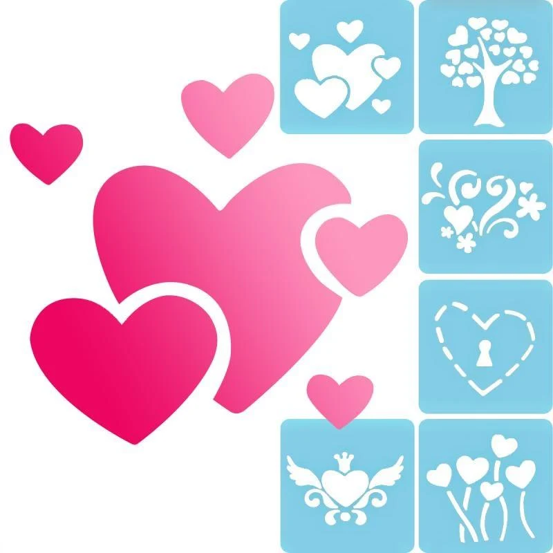 Avenue Mandarine Stencils Hearts / Pochoirs Coeurs