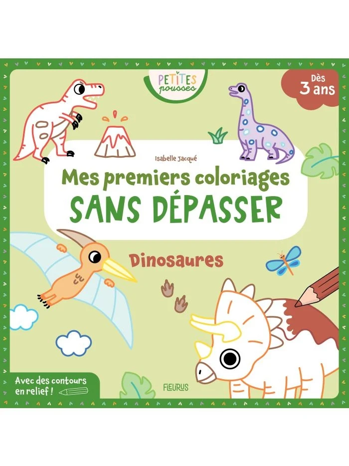 Mes Premiers Coloriages Sans Dépasser – Dinosaures | Livre Maternelle