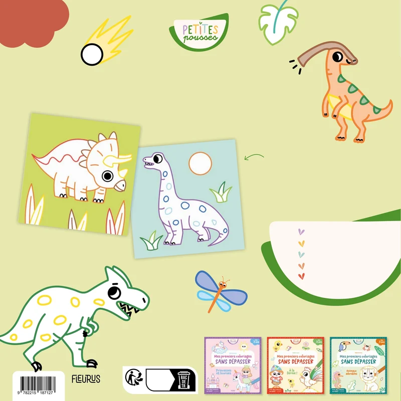 Mes Premiers Coloriages Sans Dépasser – Dinosaures | Livre Maternelle