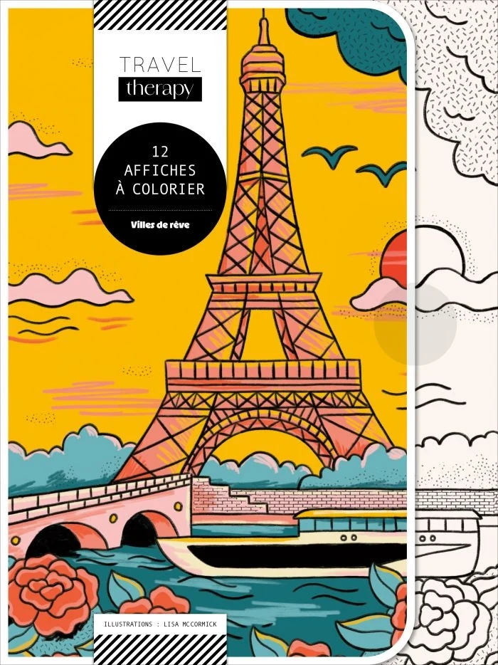 Villes de Rêve – 12 Affiches à Colorier 30x40 cm | Livre de Coloriage Adulte