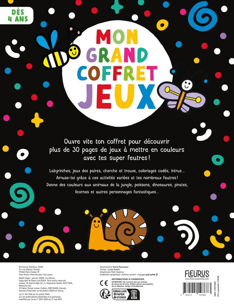 Mon Grand Coffret de Jeux à Colorier – 12 Feutres et 32 Pages d’Activités