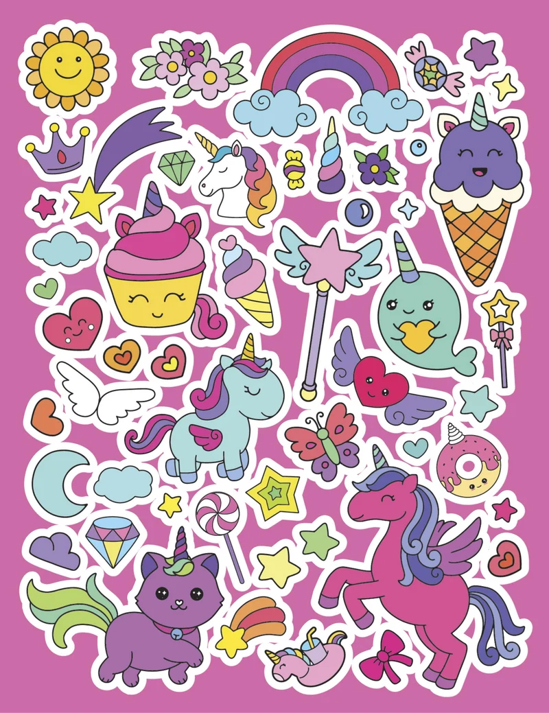 Licornes Magiques – Coffret Coloriage avec Feutres Pastel, Jeux & Stickers