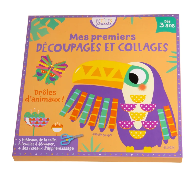 Mes Premiers Découpages et Collages Drôles d'Animaux – Coffret Créatif Maternelle
