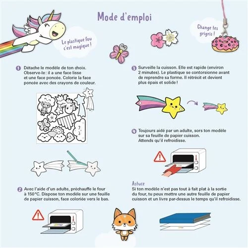 Plastique Fou Mes Créations Kawaii – Kit Créatif Bijoux, Grigris & Aimants