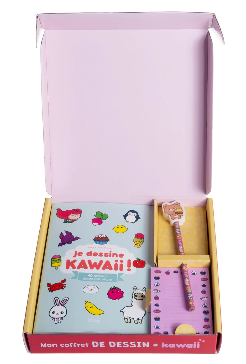 Mon Coffret de Dessin Kawaii – Kit Créatif Complet avec Livre, Stickers et Pochoirs