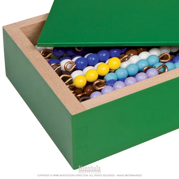 Boite de perles colorés indiv. verre X10