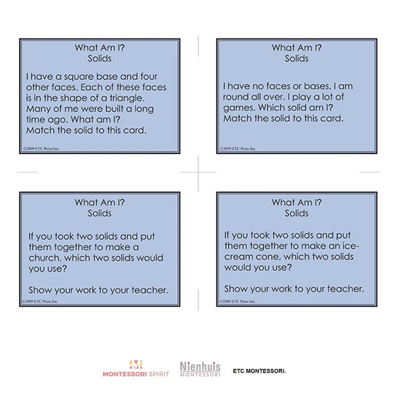 1st Level Geometry Task Cards w/ Chart
