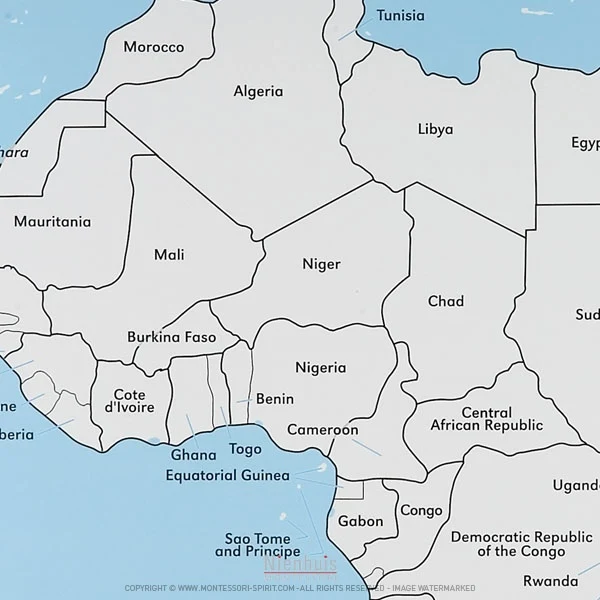 Carte de contrôle de l'Afrique en anglais