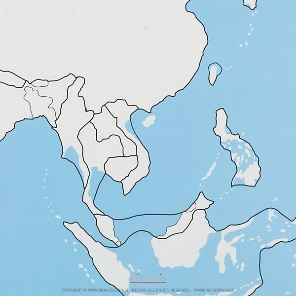 Carte de contrôle muette de l'Asie