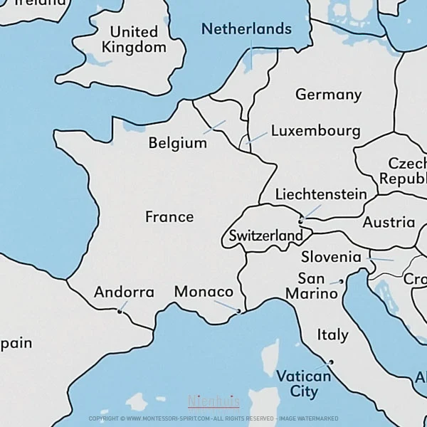 Carte de contrôle de l'Europe en anglais