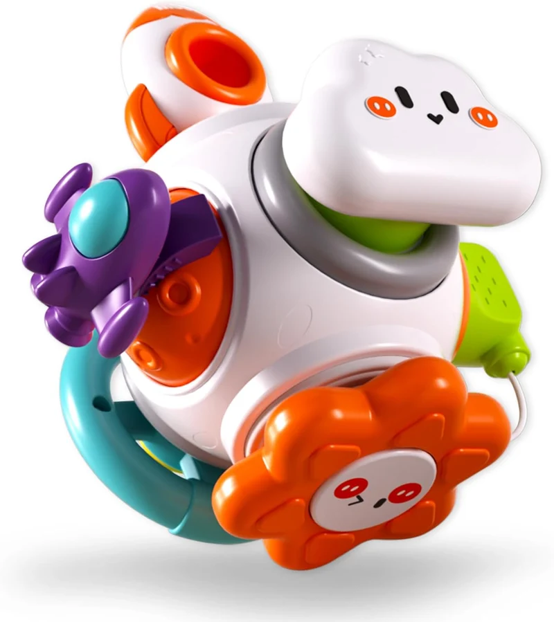 Balle d’activités sensorielle bébé - 6 jeux à explorer
