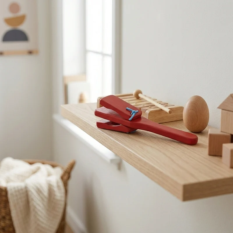 Castagnettes en Bois Enfant – Jouet Musical Montessori dès 1 an