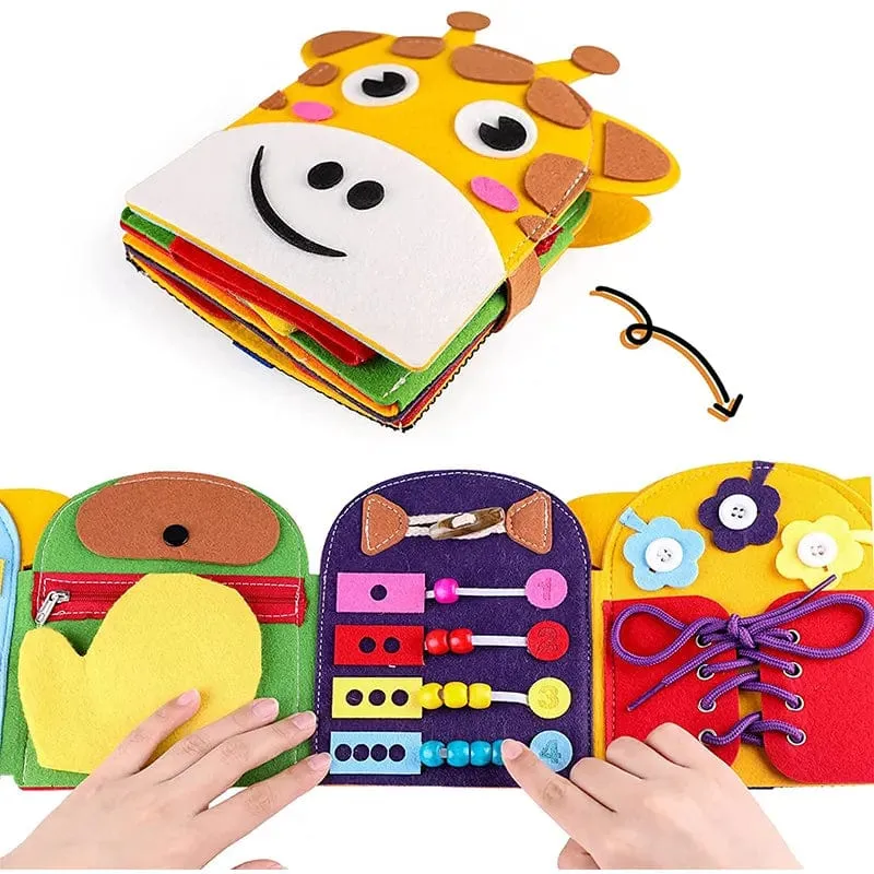 Livre d'Activités Girafe busy board Montessori