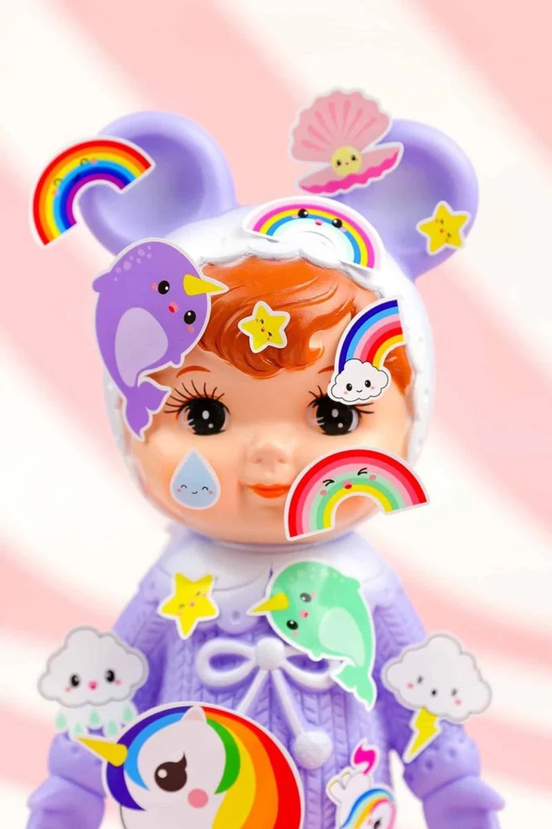 Planche de stickers Licorne & Narval arc-en-ciel – Autocollants kawaii A6