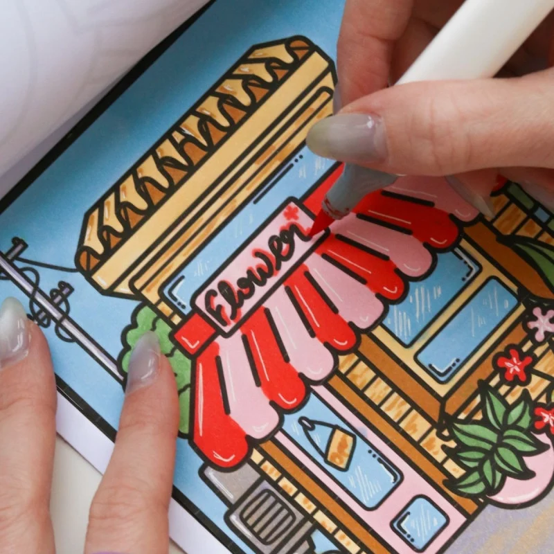 Kit DIY Mon Carnet de Coloriage Détente – Kawaii & Mandala avec 8 Feutres Alcool | La Petite Épicerie
