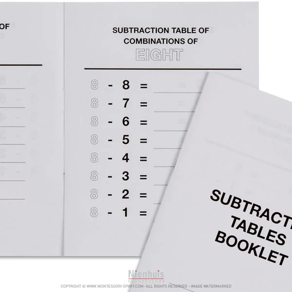 Livrets tables de soustraction n°1 (x24)