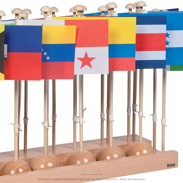 Présentoir des drapeaux des Amériques