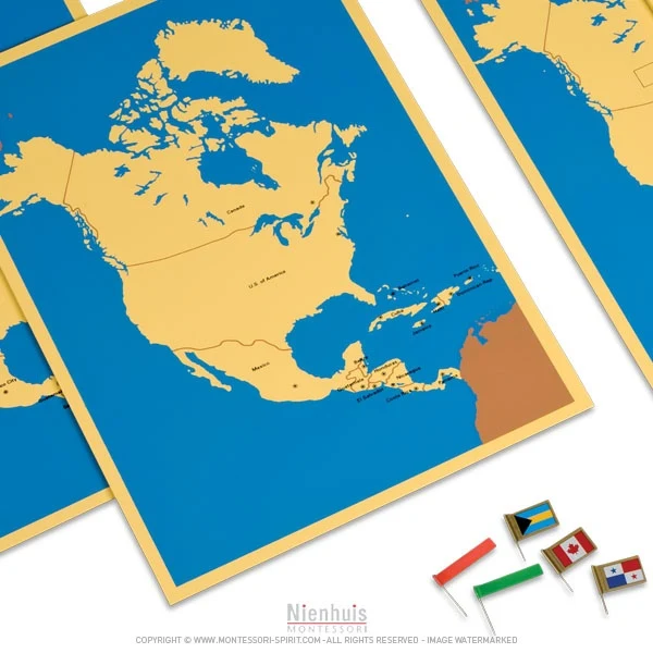 4 cartes de l'Amérique du Nord (anglais)