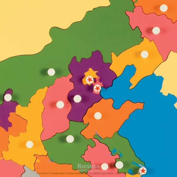 Carte puzzle de la Chine