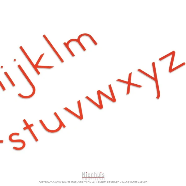 Petit alphabet mobile : script international - rouge
