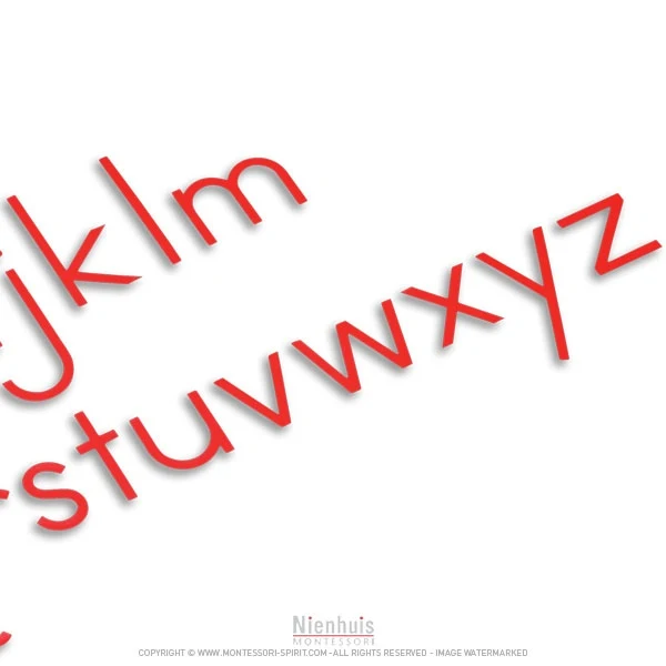 Alphabet mobile moyen : version script international - rouge