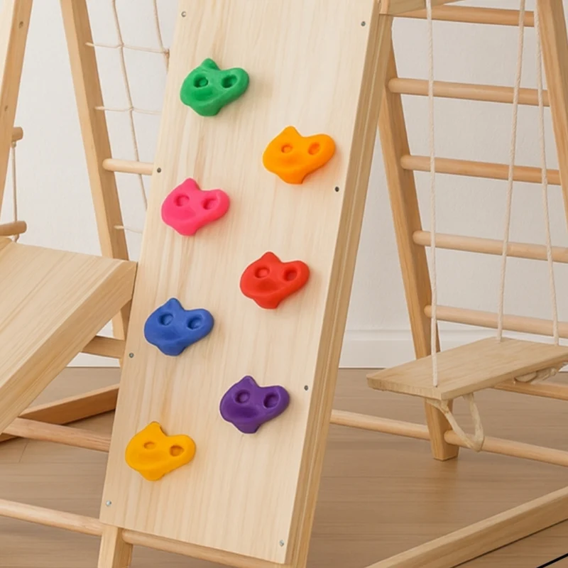Aire de jeux Intérieur Montessori | avec Prises d'Escalade & Toboggan | enfant 3-7 ans