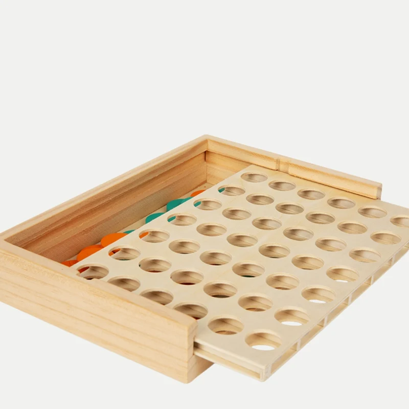 Puissance 4 en Bois Compact – Enfant 3-99 ans et + Jeu de Plateau 4 à la suite - Idéal Voyage en Famille
