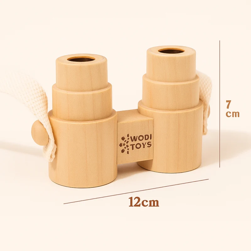 Jumelles Enfant en Bois naturel - Jeux Montessori pour Balades en Nature - 18 mois - 6 ans