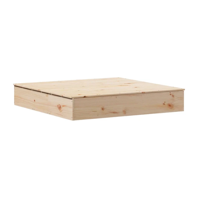 Bac à sable en bois massif avec couvercle – Éveil Montessori pour enfants de 1 à 6 ans au jardin