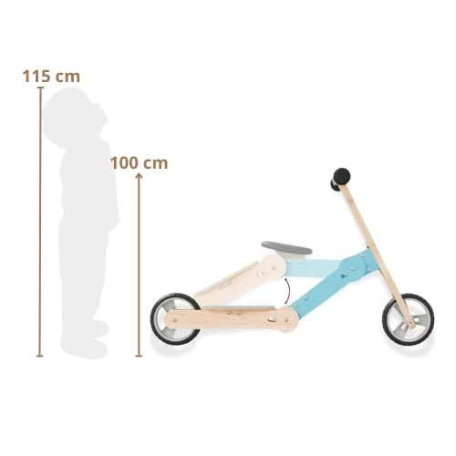 Draisienne évolutive en Trottinette en bois - Enfant 3 à 6 ans - modèle TEM