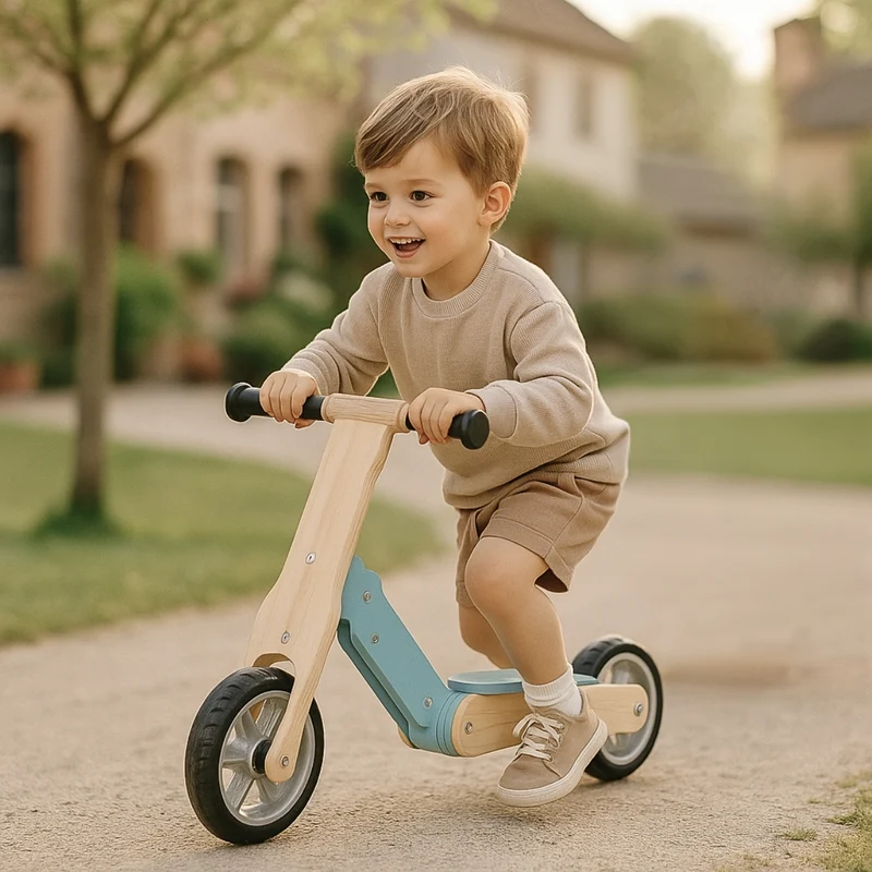 Draisienne évolutive en Trottinette en bois - Enfant 3 à 6 ans - modèle TEM