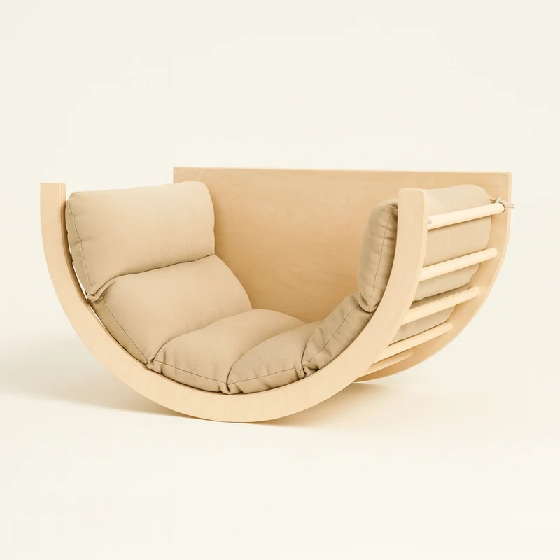 Arche d'Escalade Montessori 6-en-1 en Bois – Bascule, Bureau & Table d'Activités – 12 mois à 8 ans
