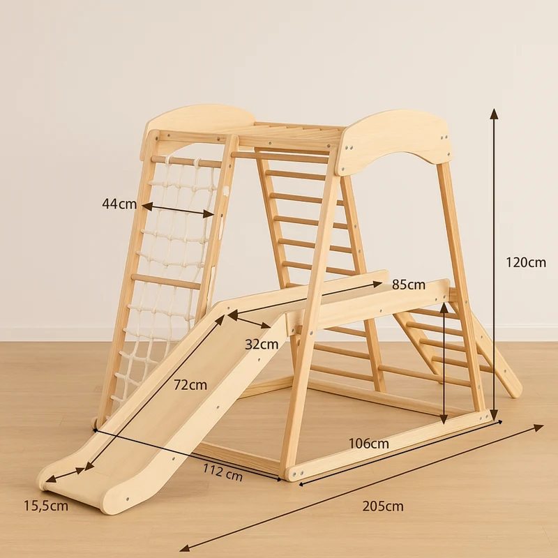 Aire de jeux Intérieur enfant | Jeu Montessori en bois pour Enfants | Escalade 1 an à 5 ans